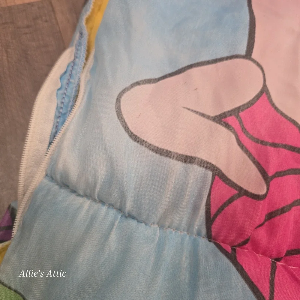 Winnie the Pooh Sleeping Bag Vintage Disney Friends Kids Piglet Blue Butterfly